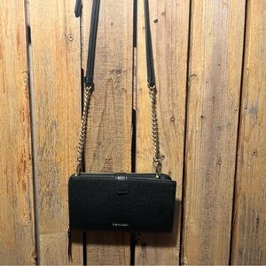 Calvin Klein black leather crossbody bag with phone case